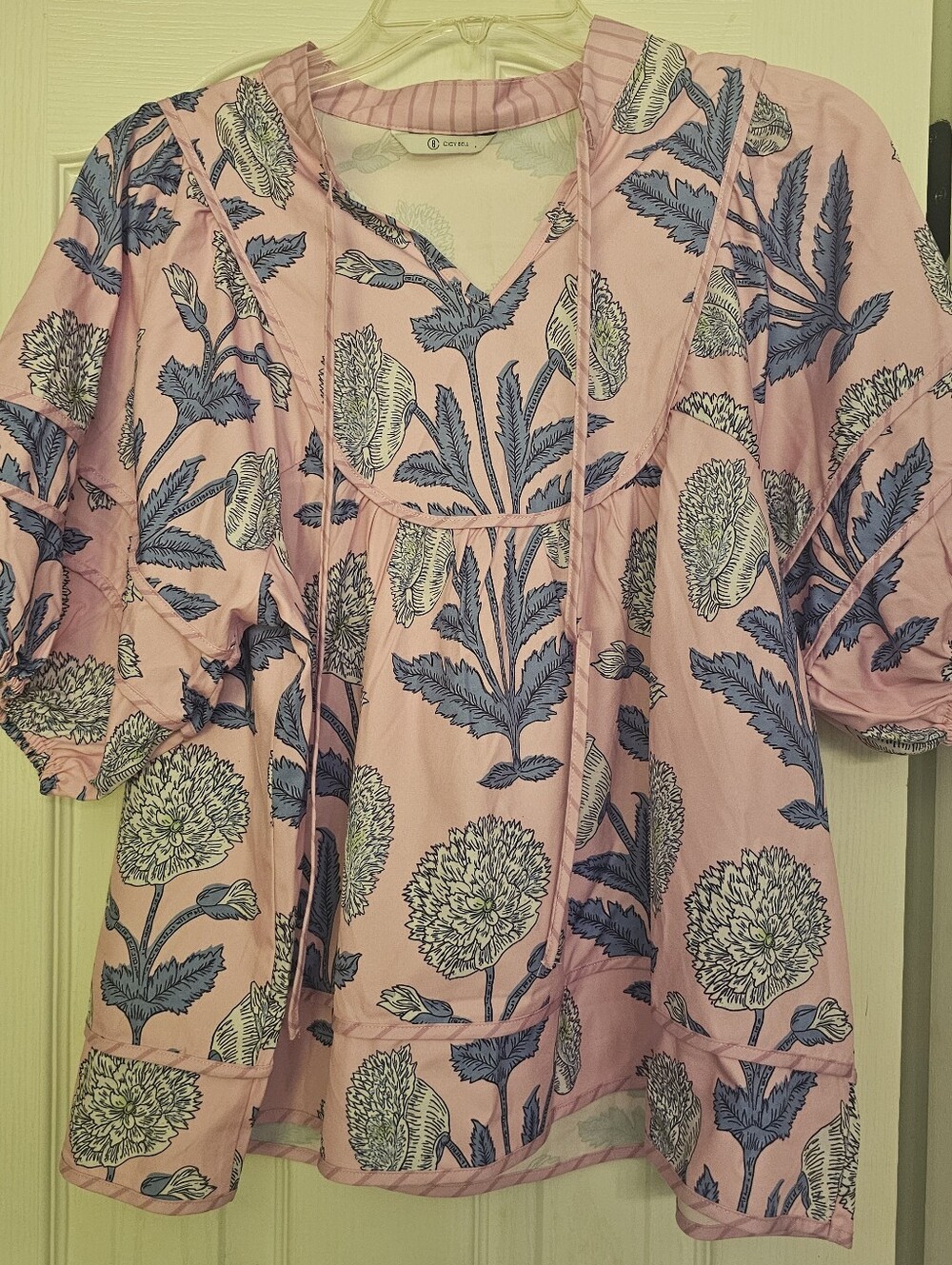 Cicy Bell Boho Floral Puff Sleeve Blouse Size Small - Picture 7 of 11